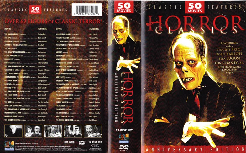 HORROR CLASSICS: 50 MOVIE PACK - DVD review